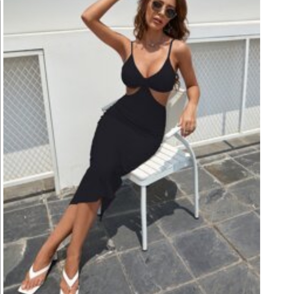 Shein black cut out dress XS never worn
